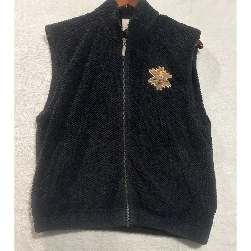 Vintage Salt‎ Lake City 2002 Olympic Winter Games XL Official Black Fleece Vest